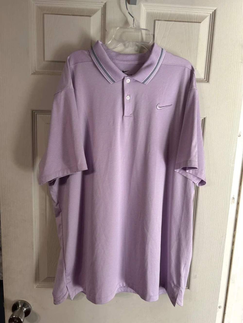 nike dri-fit striped collar polo shirt XL